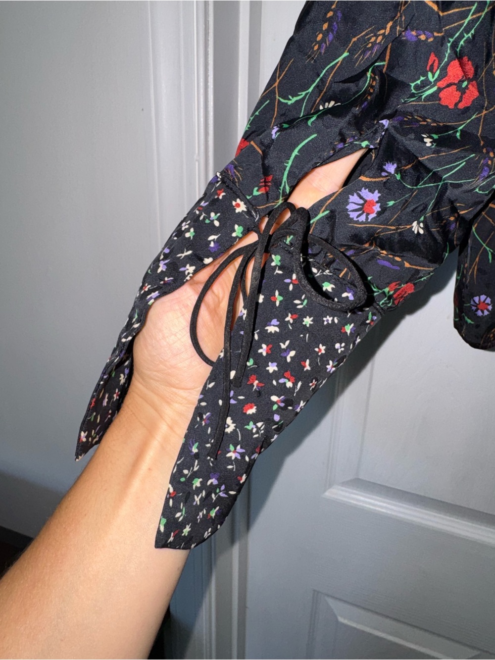 Topshop Boutique Floral Black Blouse 8 Top - Picture 4 of 10